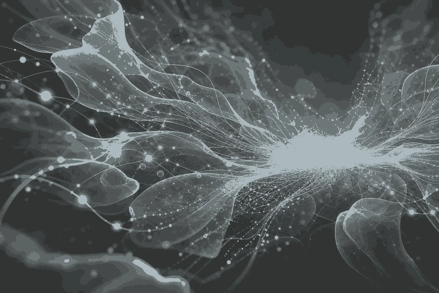 Abstract global healthcare market signals emerging across a layered data landscape